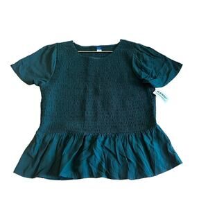 Old Navy Smocked Peplum Blouse - Size Large - New with Tags